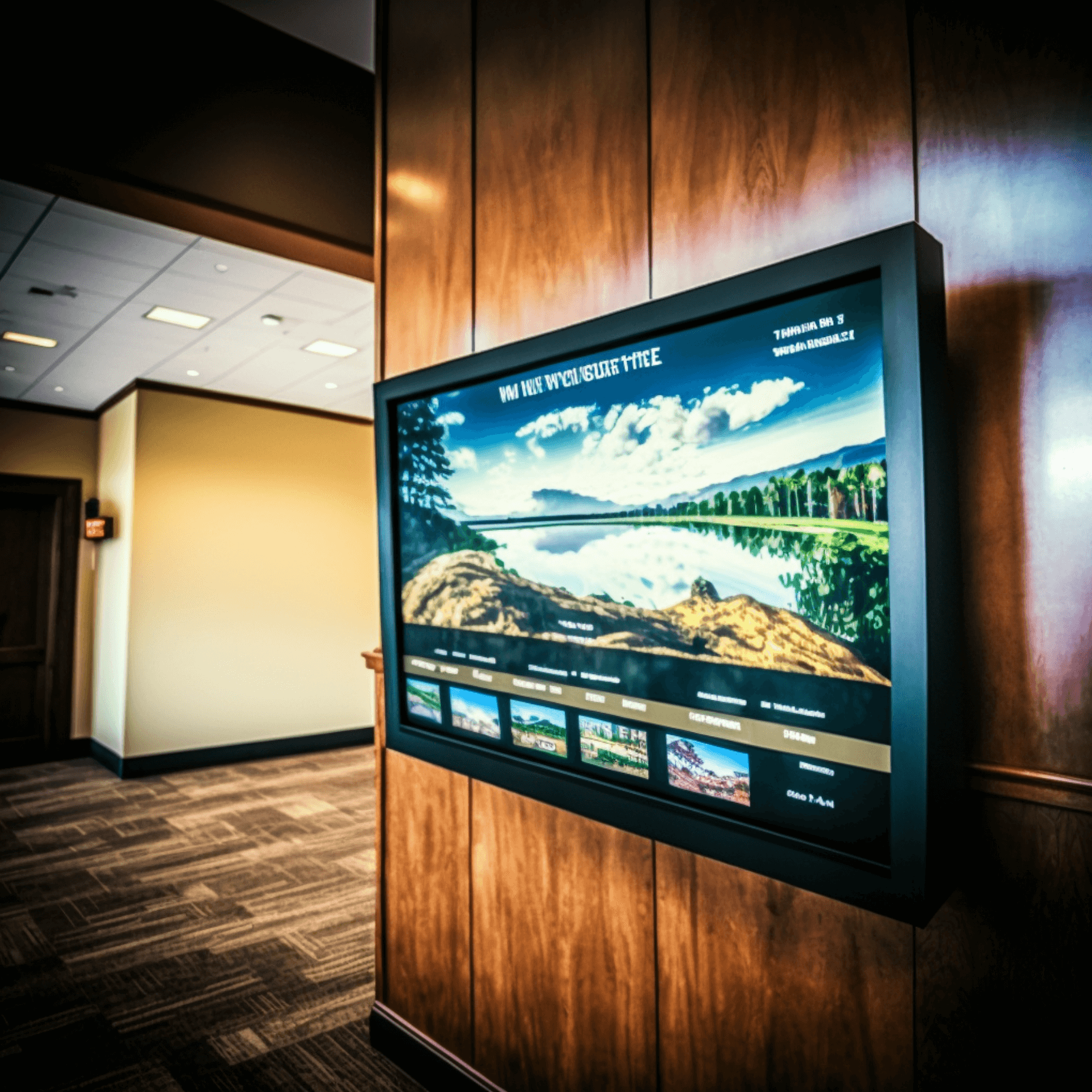 Digital signage in a hotel lobby