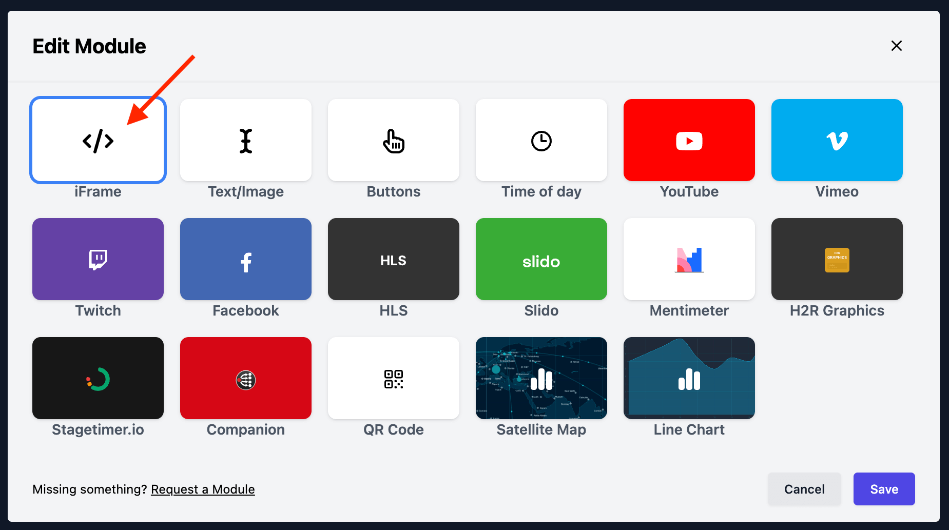 Adding the iFrame module