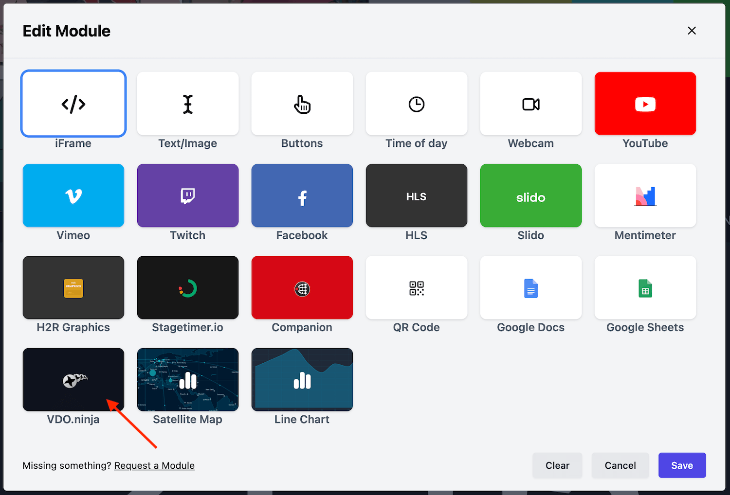 Adding the VDO.ninja module